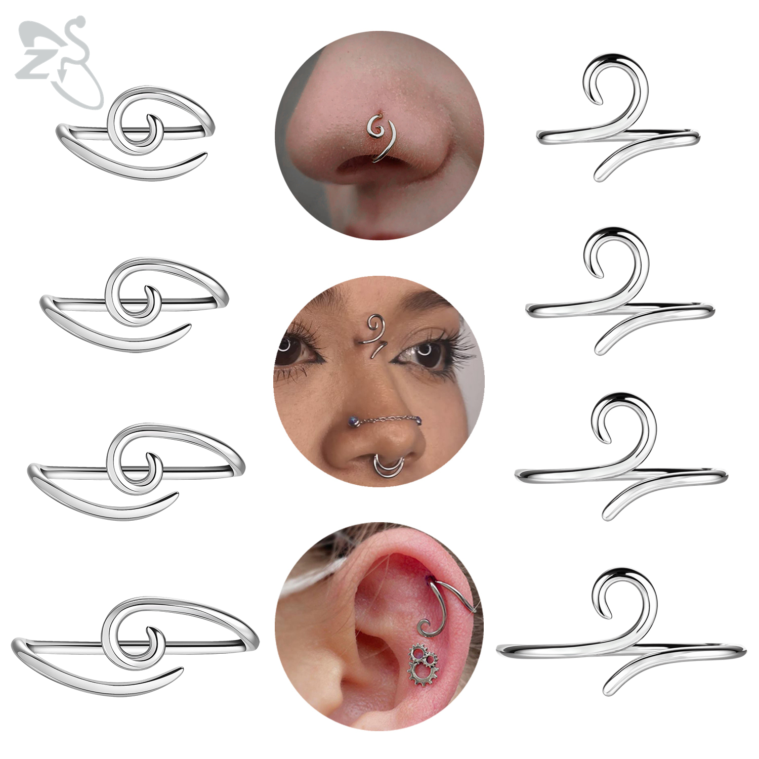 Body Jewelry Hypoallergenic - ZS 1 PC 16G 925 argent