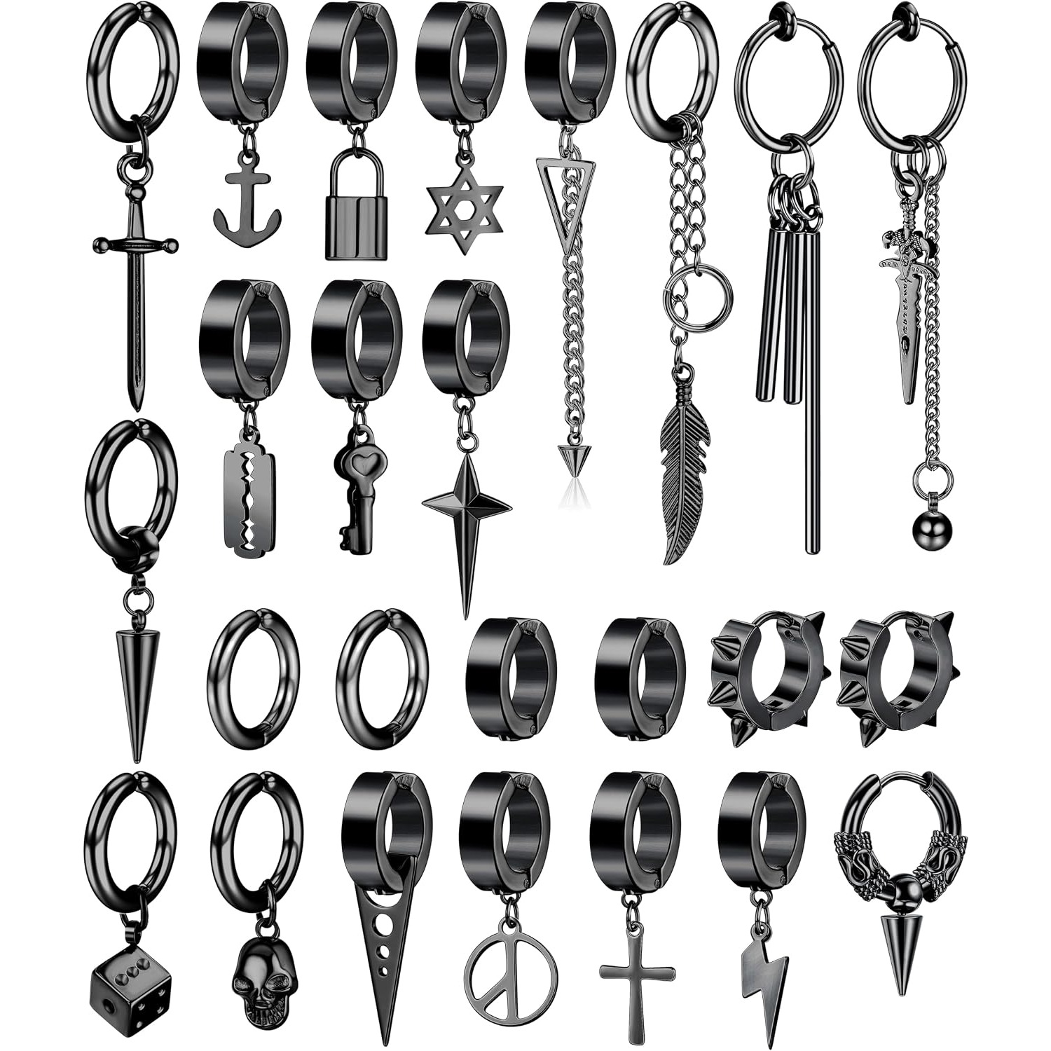 Body Jewelry Chain - ORAZIO 25 Clips d'oreille pour hommes,
