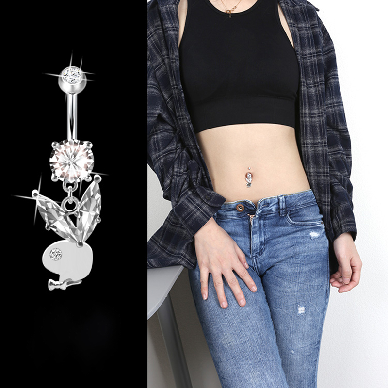 Body Jewelry Hypoallergenic - Lapin Piercing Nombril Hypoallergénique en Argent