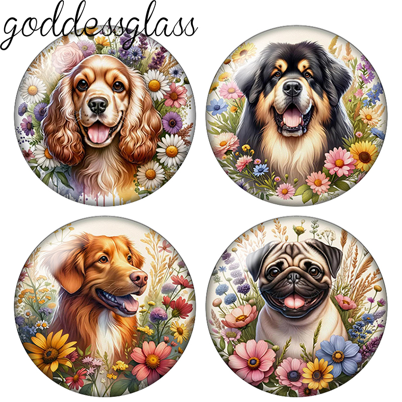 Body Jewelry Top - ‌ Chiens mignons parmi les fleurs,