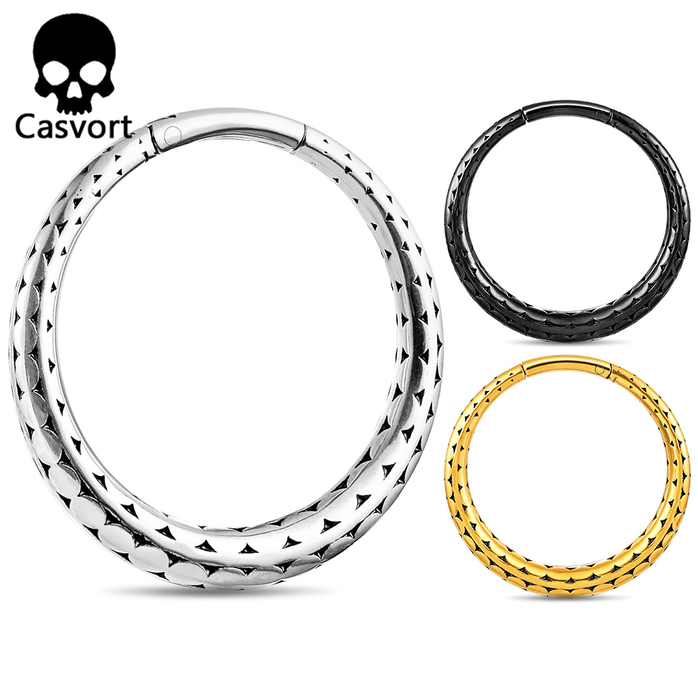 Body Jewelry Hangers - Casvort-Bouchons d'oreille ronds en acier inoxydable
