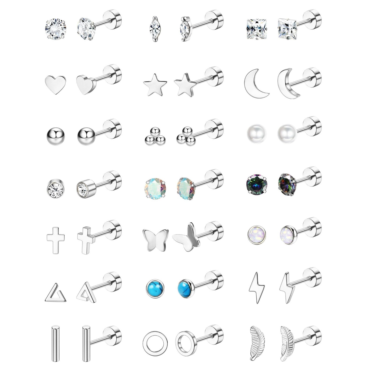 Body Jewelry Hypoallergenic - Florideco 1 paire de boucles d'oreilles
