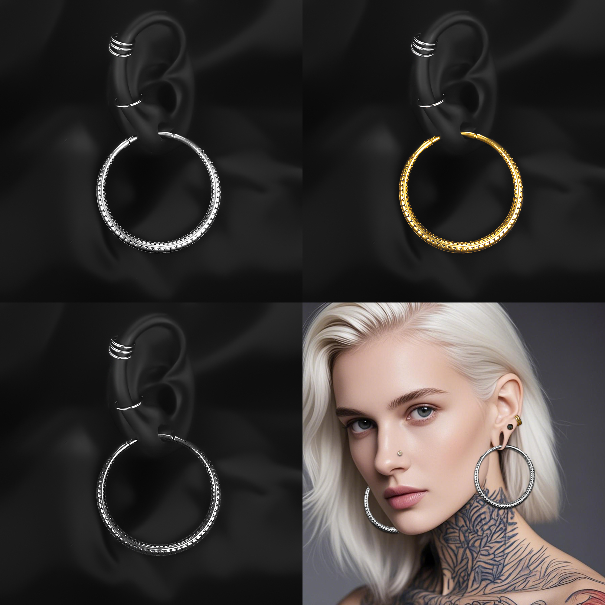 Body Jewelry Hangers - Vanku 2 pièces anneaux de mode