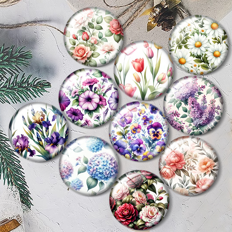 Body Jewelry Top - Fleurs de printemps, cabochons en verre