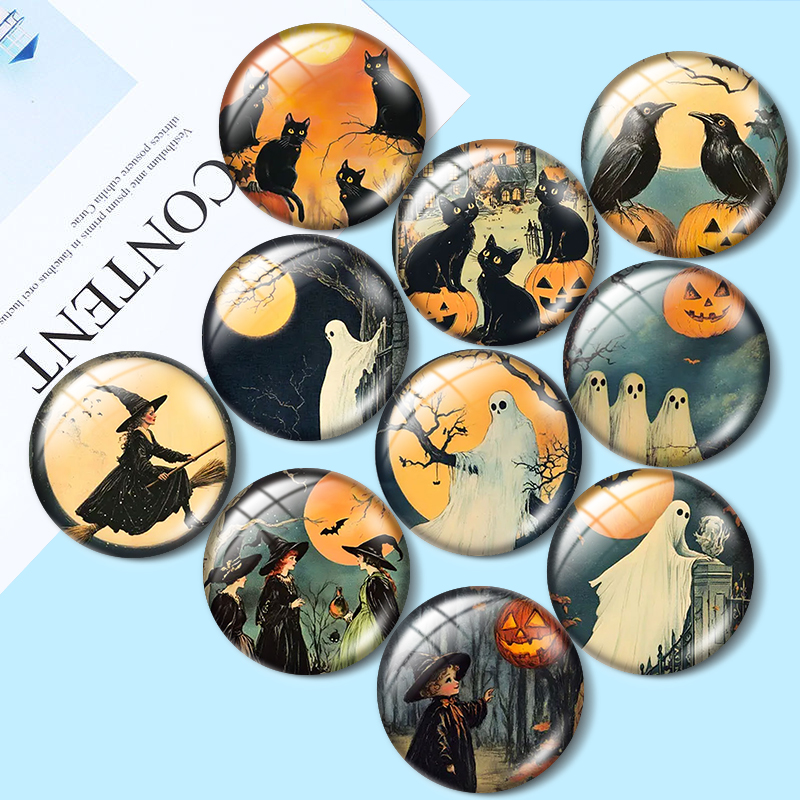 Body Jewelry Top - Cabochons en verre vintage Halloween 12/18/20/25mm
