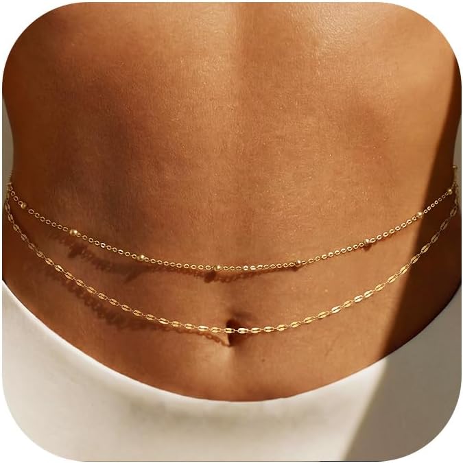 Body Jewelry Chain - Chaîne de taille plaquée or 14K