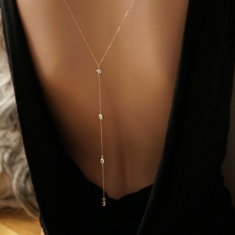 Collier chaîne arrière en stra - Body Jewelry Chain avis et prix