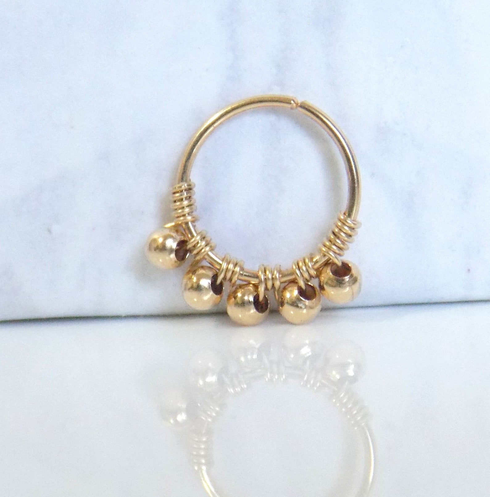 Anneau de nez perlé en or remp - Body Jewelry Hangers avis et prix