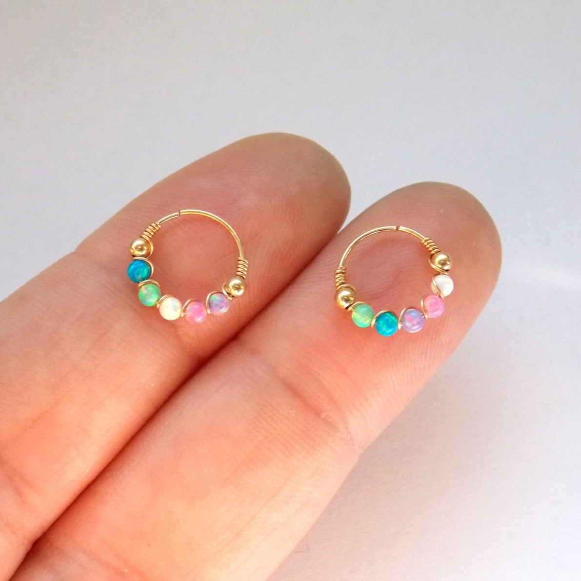 Anneau de nez en opale plaqué  - Body Jewelry Hangers avis et prix