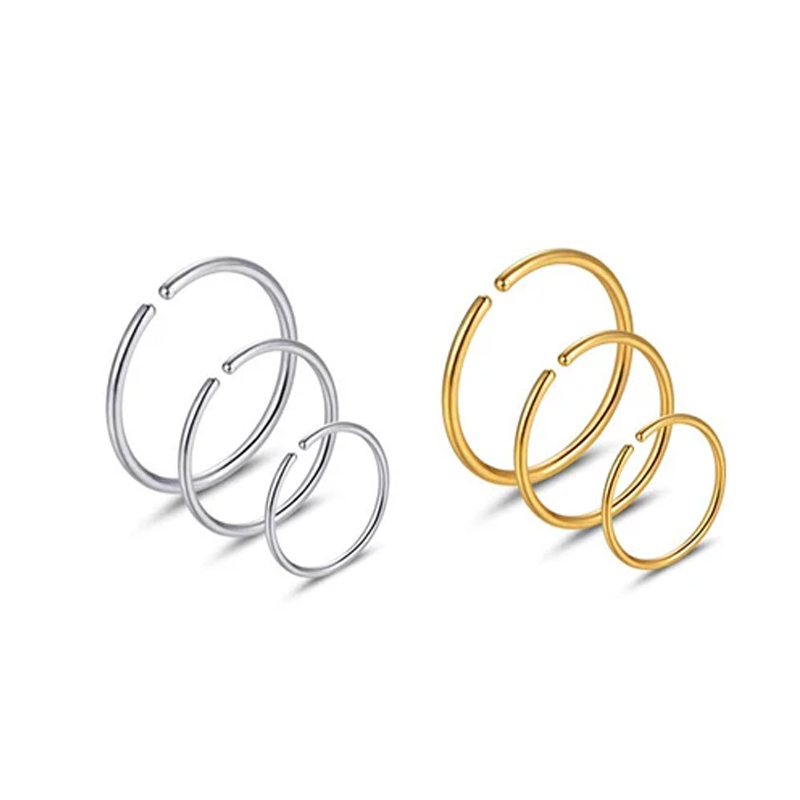 Lot de 6 Anneaux de Nez Hypoal - Body Jewelry Hypoallergenic avis et prix