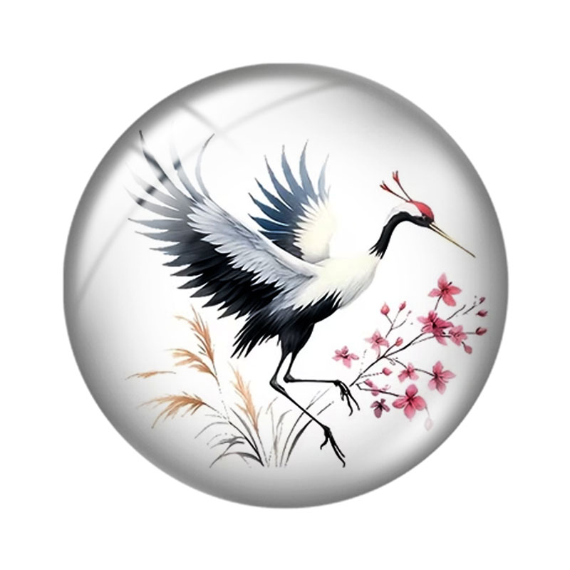 Cabochons en verre motif grue  - Body Jewelry Top avis et prix