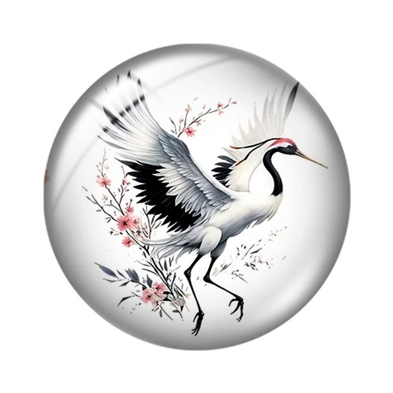 Cabochons en verre motif grue  - Body Jewelry Top avis et prix