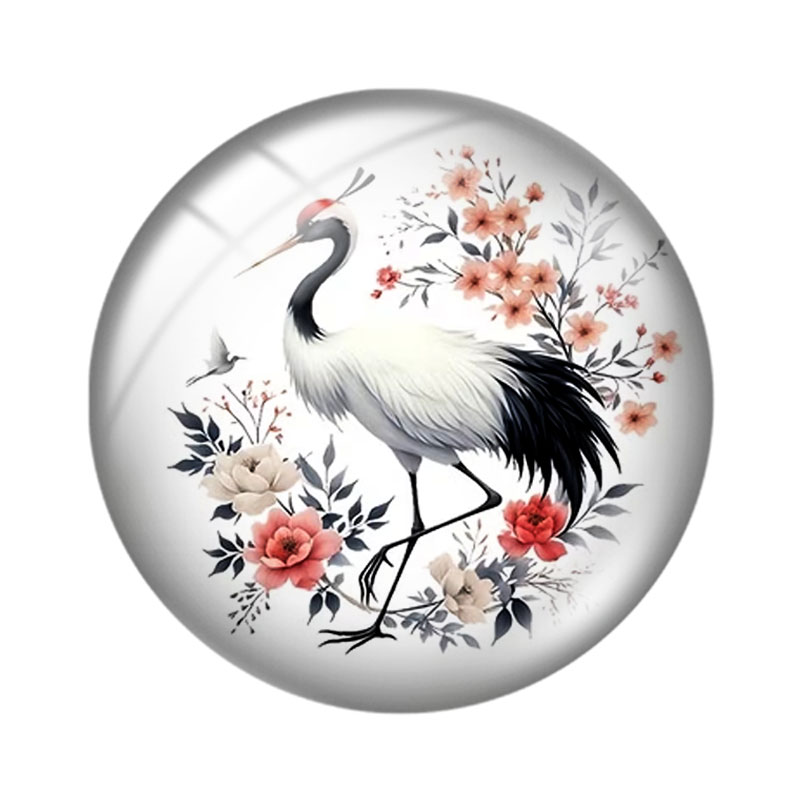 Cabochons en verre motif grue  - Body Jewelry Top avis et prix