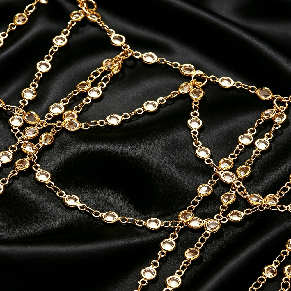 Élégant collier de poitrine à  - Body Jewelry Ends avis et prix
