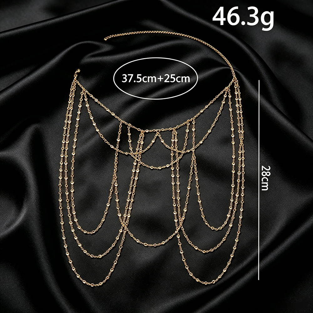 Élégant collier de poitrine à  - Body Jewelry Ends avis et prix