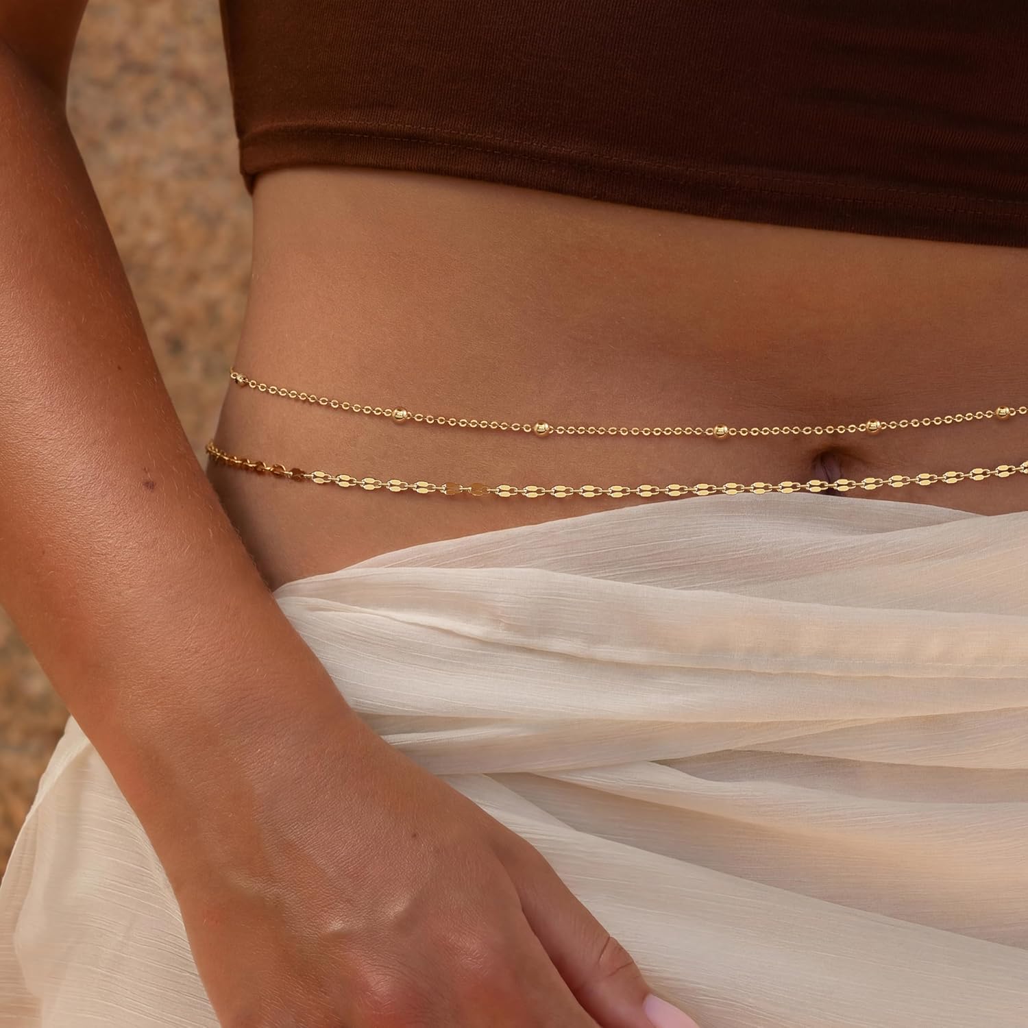 Chaîne de taille plaquée or 14 - Body Jewelry Chain avis et prix