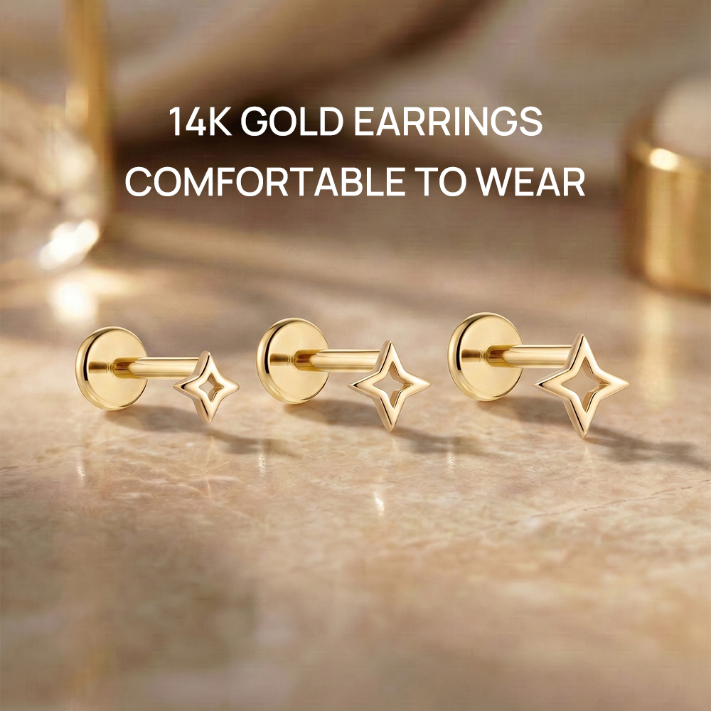 ROXI 1PC 5/6/8mm 14K Or massif - Body Jewelry Hypoallergenic avis et prix